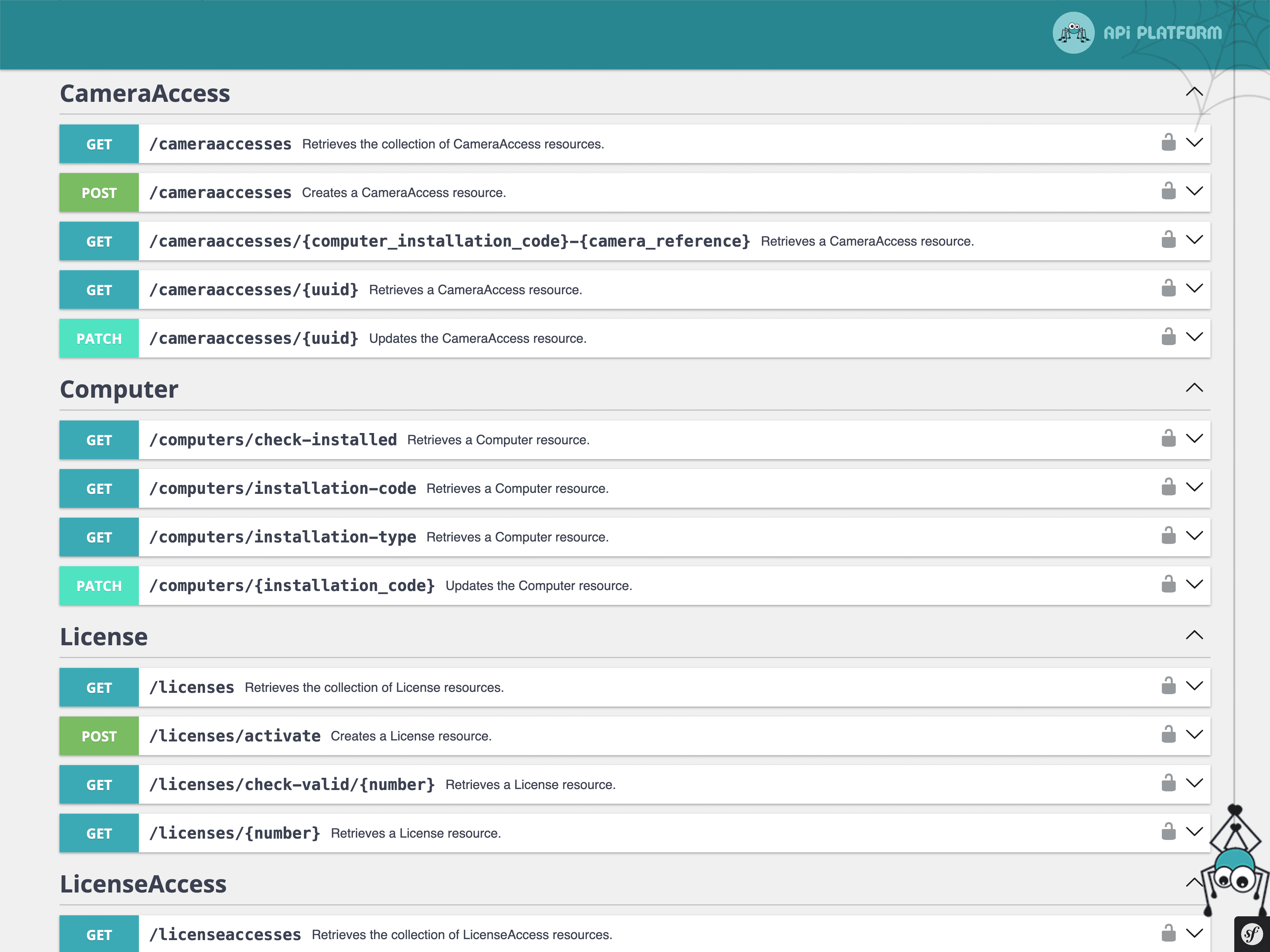 API de gestion de licences et codes d'installation