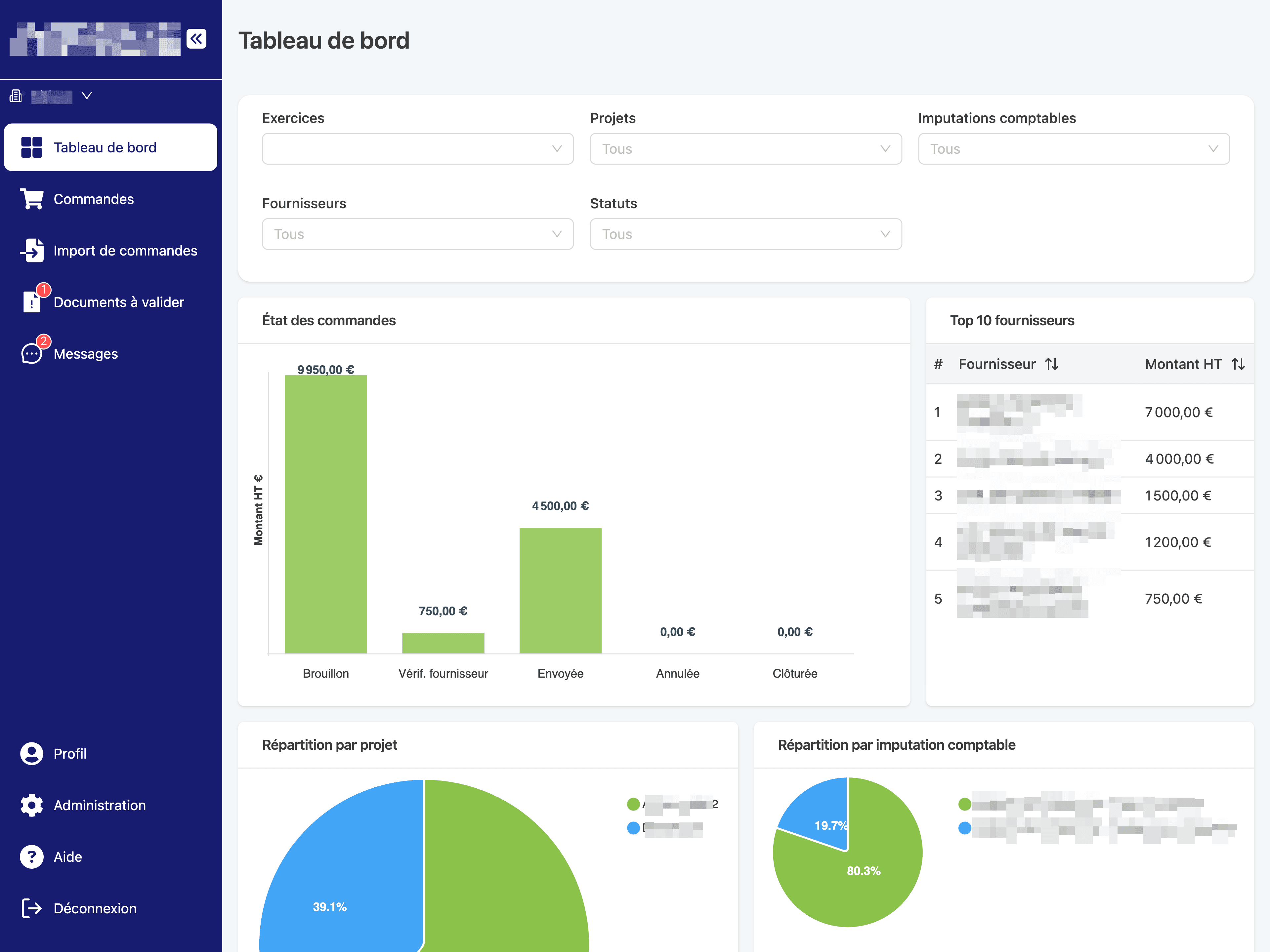 Plateforme de gestion de refacturation de bons de commande