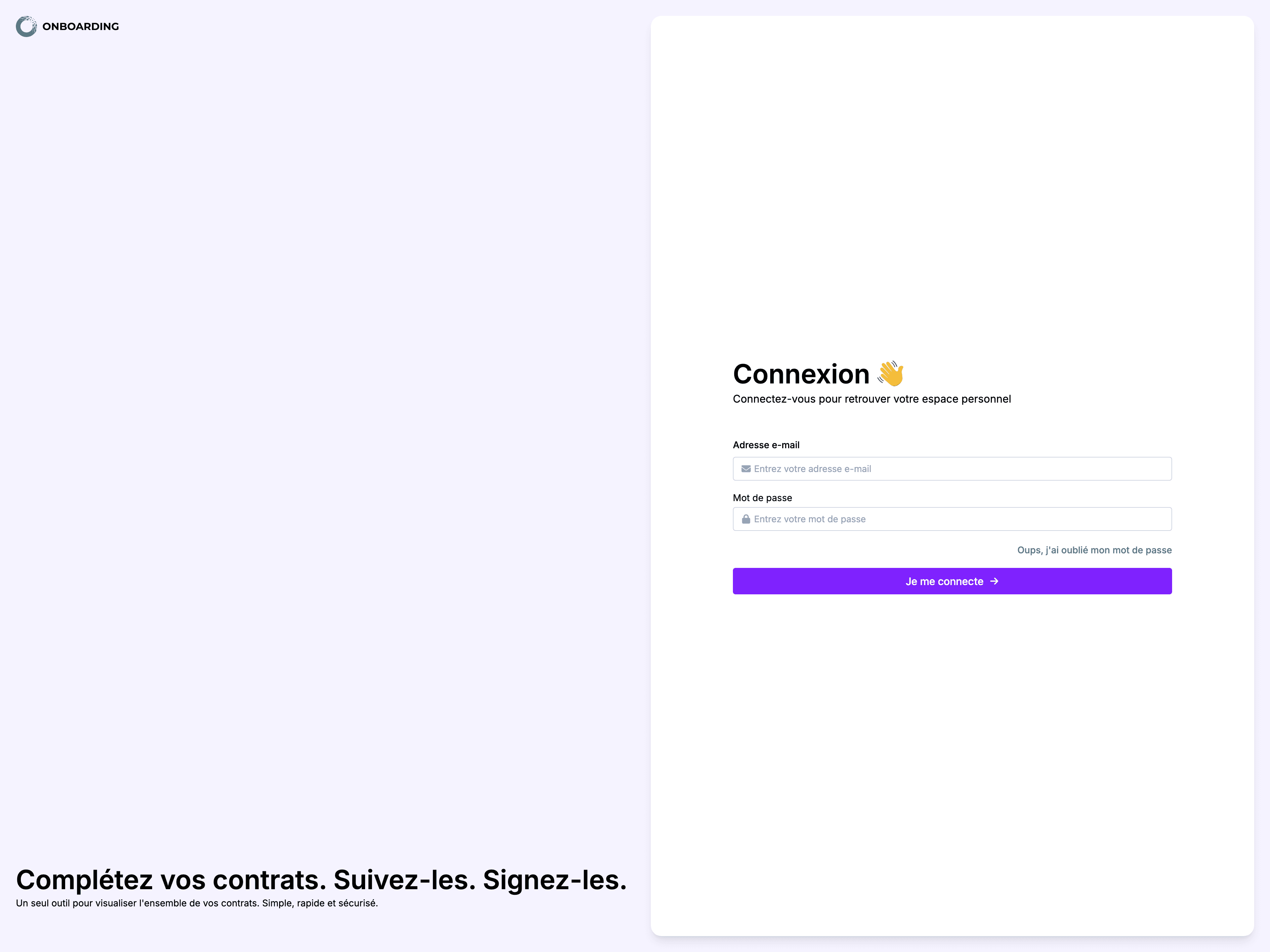 Application d'onboarding RH